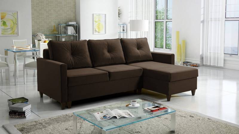 Best for Home Ecksofa Ecksofa Brad Maxi mit Schlaffunktion & 2 Bettkästen, inkl. Kissen von Best for Home