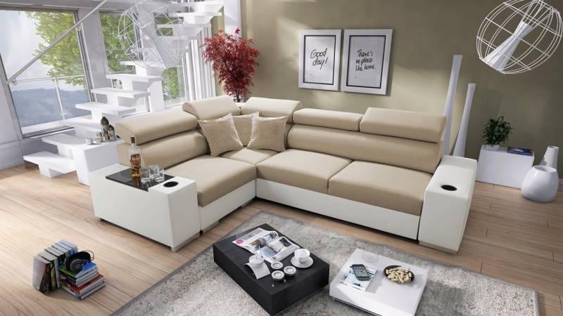 Best for Home Ecksofa PETE II: Schlaffunktion & Bettkasten für das Moderne Wohnzimmer von Best for Home
