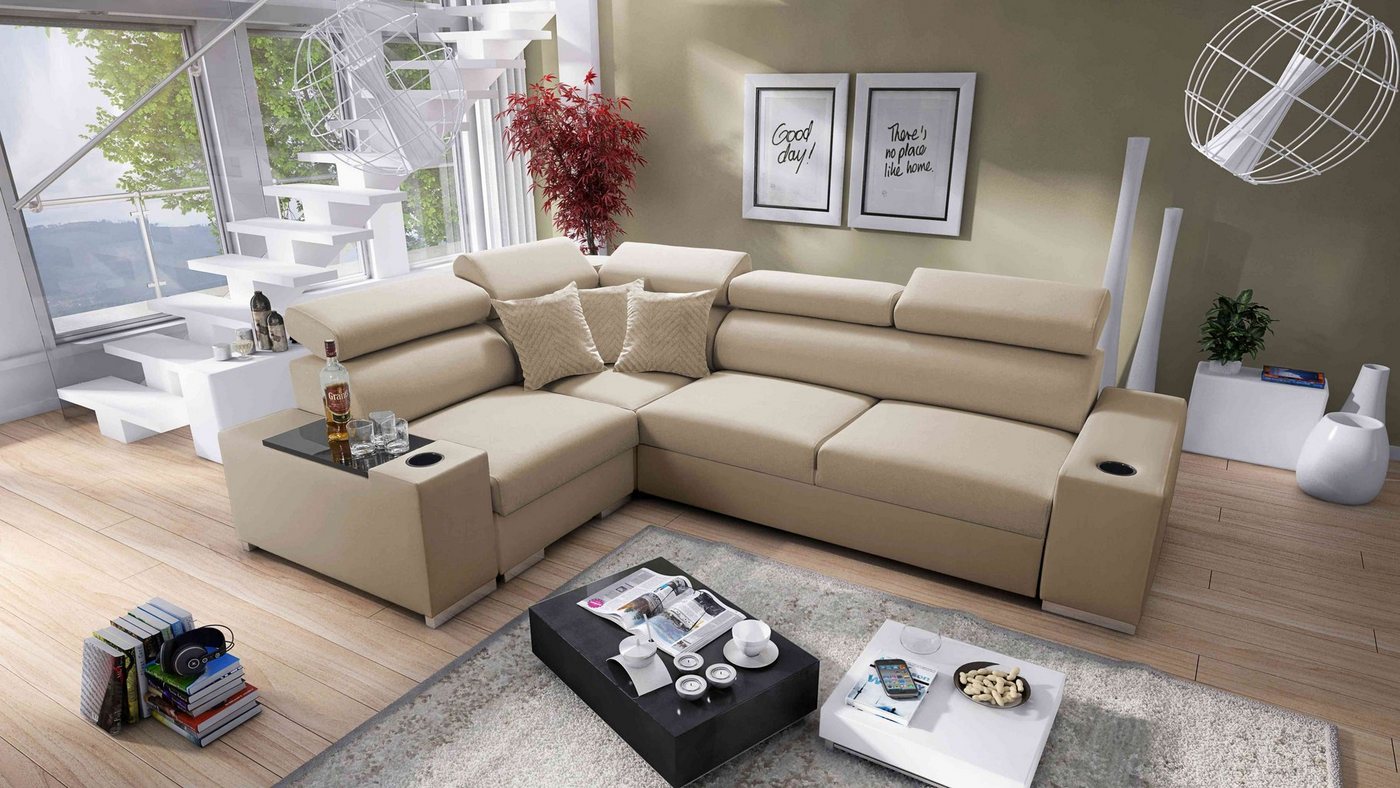 Best for Home Ecksofa PETE II: Schlaffunktion & Bettkasten für das Moderne Wohnzimmer von Best for Home