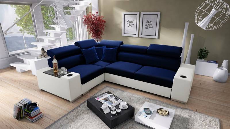Best for Home Ecksofa PETE II: Schlaffunktion & Bettkasten für das Moderne Wohnzimmer von Best for Home