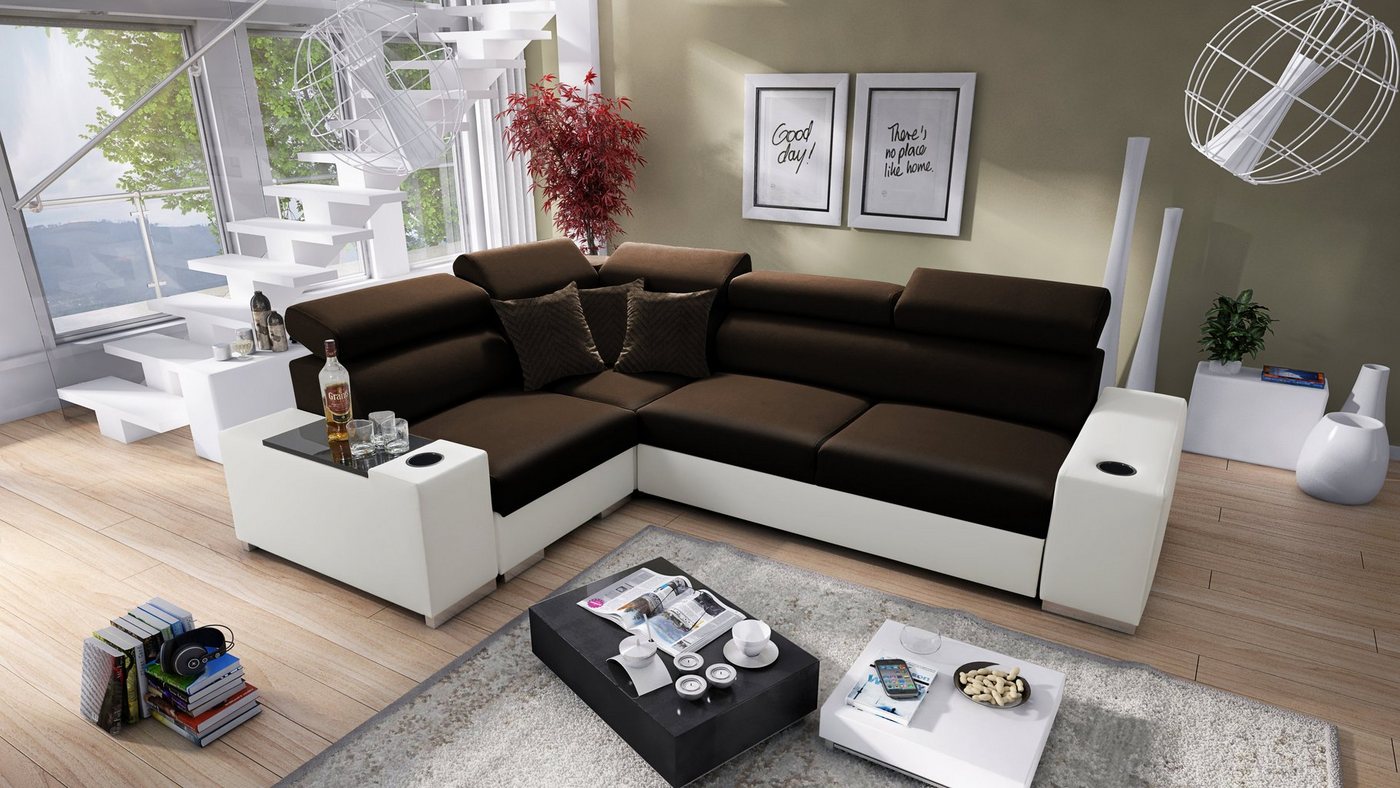 Best for Home Ecksofa PETE II: Schlaffunktion & Bettkasten für das Moderne Wohnzimmer von Best for Home
