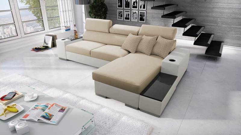 Best for Home Ecksofa Pete I Mini: Schlaffunktion & Bettkasten für das Moderne Wohnzimmer von Best for Home