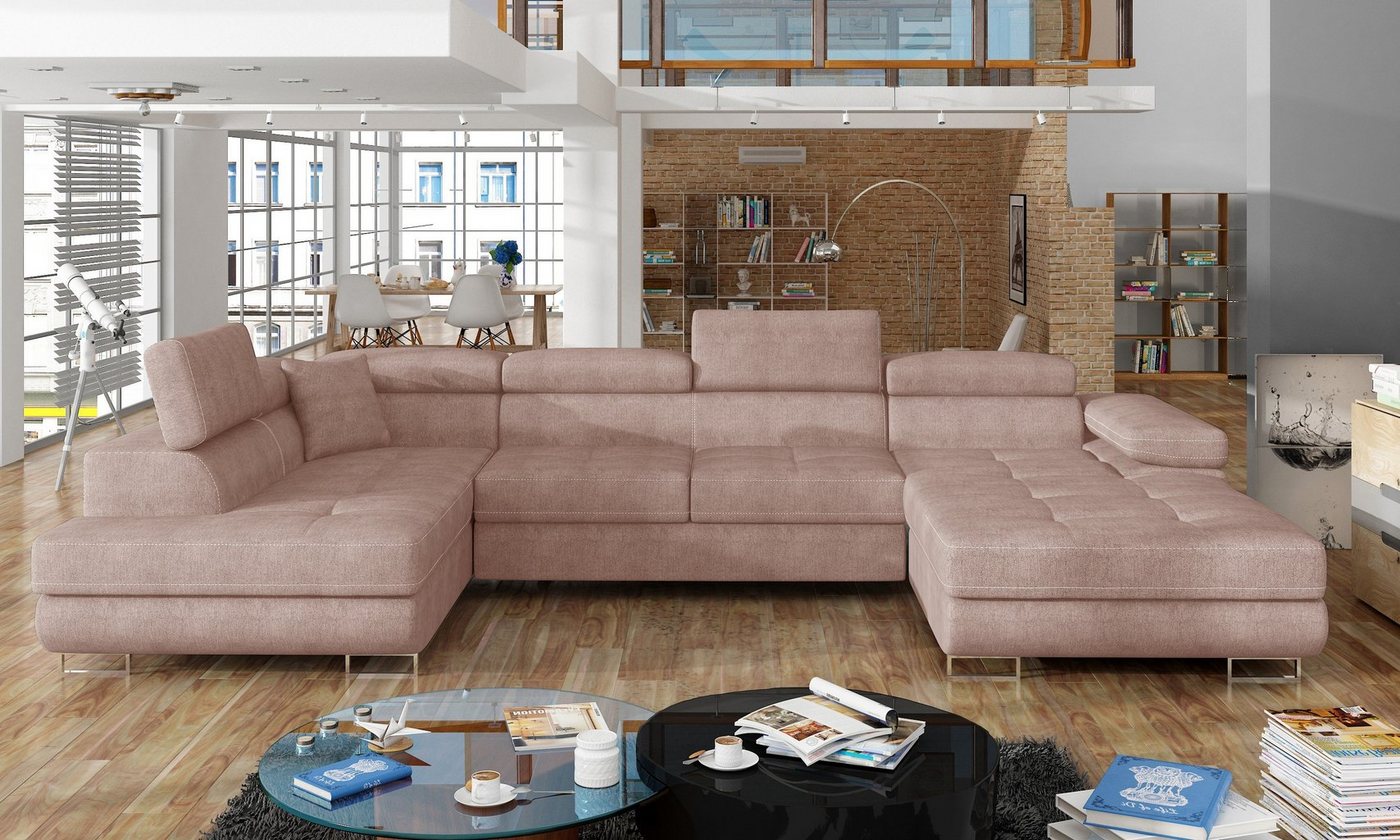 Best for Home Ecksofa Rodrigo, mit Bettfunktion, Bettkasten und verstellbaren Kopfstützen von Best for Home