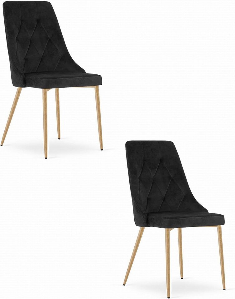 Best for Home Esszimmerstuhl Samt Esszimmerstuhl – Elegant & Bequem mit Metallbeinen von Best for Home