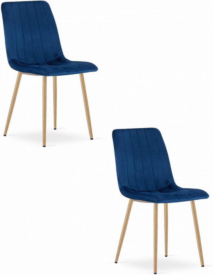 Best for Home Esszimmerstuhl Marineblauer Samtstuhl, perfekt für verschiedene Wohnräume, 2er-Set von Best for Home