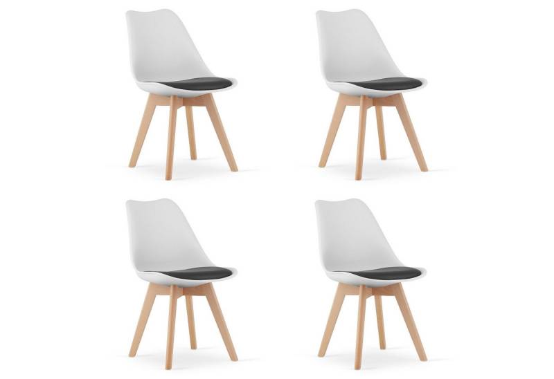 Best for Home Esszimmerstuhl Esszimmerstuhl-Set, 4-teilig, Schwarz & Weiß, mit Holzbeinen Best for Home Esszimmerstuhl Esszimmerstuhl-Set, 4-teilig, Schwarz & Weiß, mit Holzbeinen von Best for Home