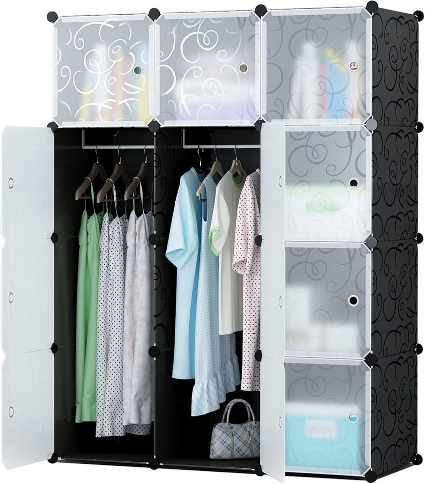 Best for Home Kleiderschrank Modularer Kleiderschrank–Fächer & Kleiderstange, Werkzeuglos & Robust (12-St) von Best for Home