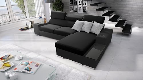 Best for Home Pete I Maxi Ecksofa mit Schlaffunktion und Stauraum Ihr Traum von Komfort und Ordnung (SAWANA14+EKJV, Links) von Best for Home
