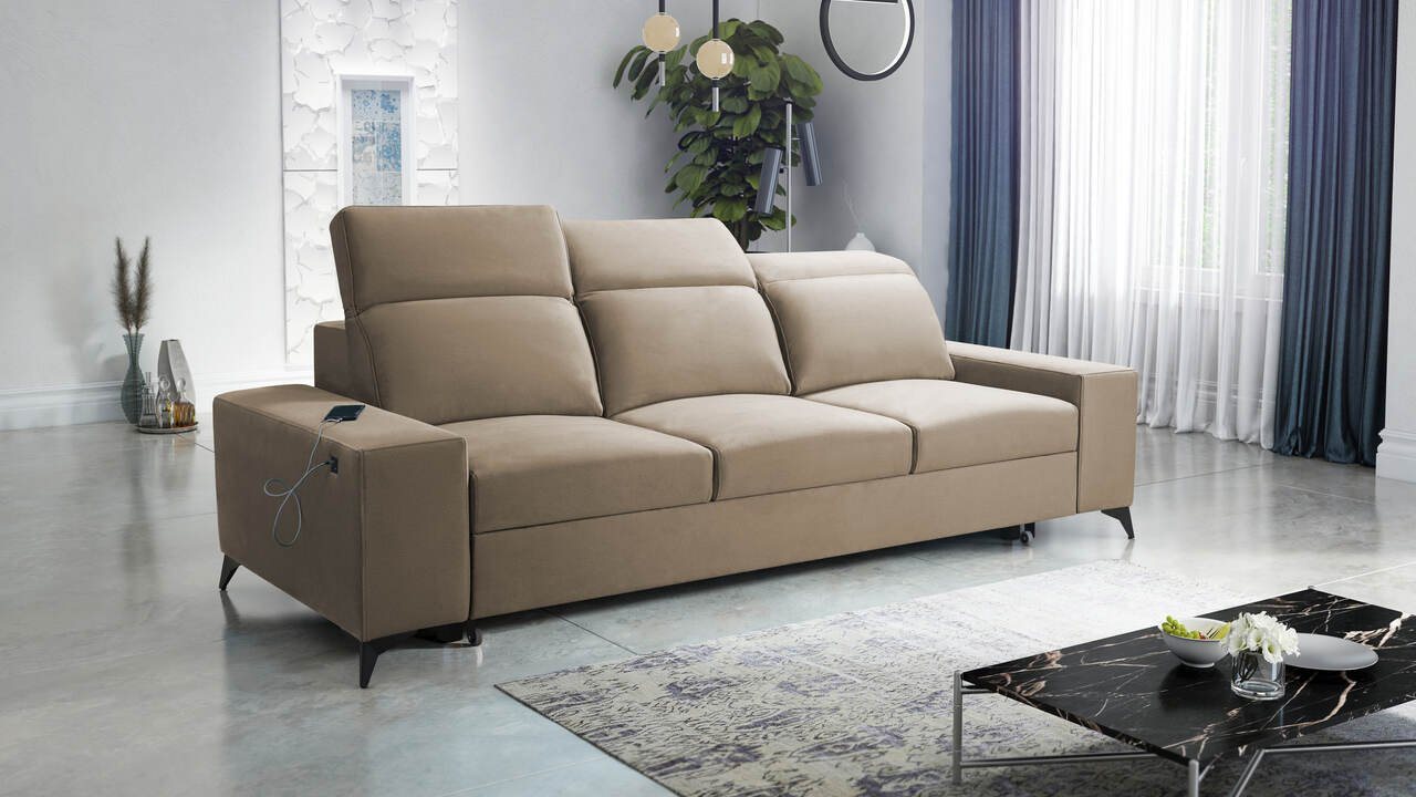 Best for Home Schlafsofa BRITTA für das Wohnzimmer, Gästezimmer, mit USB-Anschluss von Best for Home