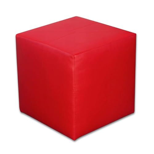 Best for Home - Sitzhocker Sitzwürfel | Bodenkissen Hocker | Sitzwürfel Kunstleder | Fußhocker Wohnzimmer | Fußhocker gepolstert | Sitzwürfel 40x40x40 | Sitzhocker Holzwerkstoff | Sitzwürfel (Rot) von Best for Home