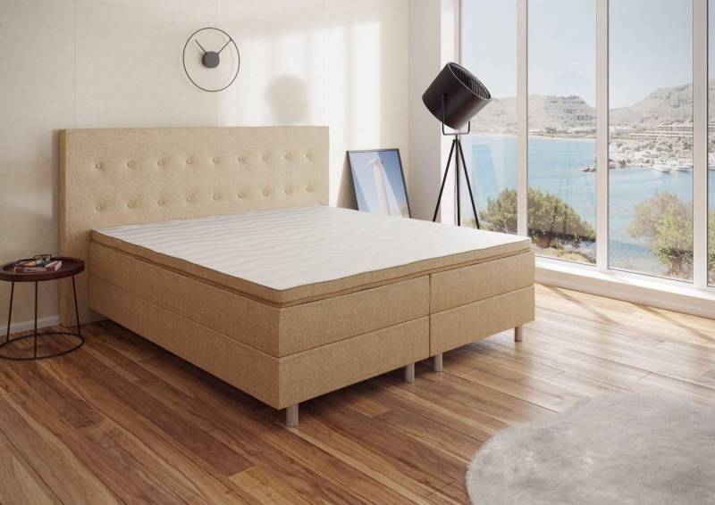 Best for You Boxspringbett NEO Bonellfederkern inkl. 7 cm Topper (90X200 100X200 120X200 140x200 160x200 180x200 200x200 cm), inkl. Lieferung bis in die Wohnung, TOP- Preis-Leistungs-Verhältnis von Best for You