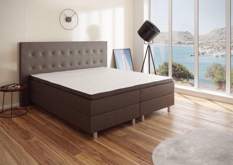 Best for You Boxspringbett NEO Bonellfederkern inkl. 7 cm Topper (90X200 100X200 120X200 140x200 160x200 180x200 200x200 cm), inkl. Lieferung bis in die Wohnung, TOP- Preis-Leistungs-Verhältnis von Best for You