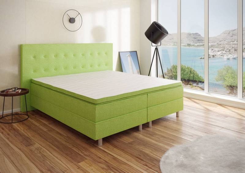 Best for Home Boxspringbett NEO Bonellfederkern inkl. 5 cm Topper (90x200 100x200 120x200 140x200 160x200 180x200 200x200 cm), Handwerksqualität, TOP- Preis-Leistungs-Verhältnis von Best for Home