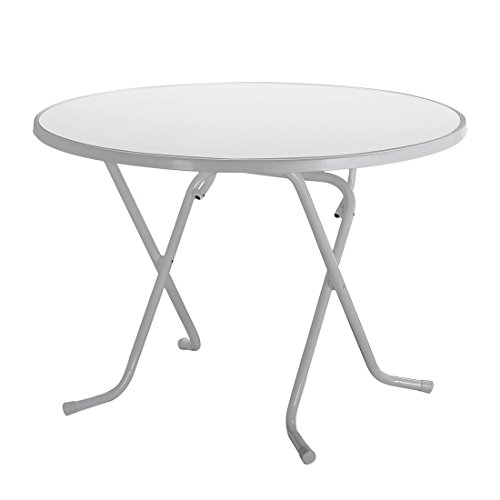 BEST 26521085 Scherenklapptisch Primo rund, Durchmesser 100 cm, Silber von BEST