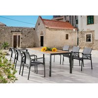 BEST Gartenmöbelset »Rhodos«, 6 Sitzplätze, Aluminium/Teakholz - grau von Best