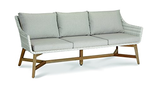 BEST Lounge-Couch Paterna 3-Sitzer, teakholz/alabaster, 88 x 196 x 82 cm, 41392504 von BEST