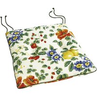 BEST Stuhlauflage »Stuhlauflage«, weiß, mehrfarbig/Blumen/Blätter, BxL: 46 x 45 cm - weiss von Best