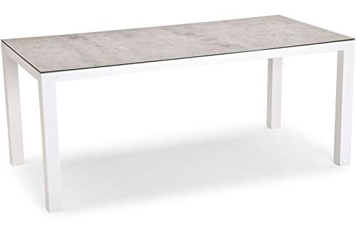 Best Houston 160x90 cm Weiss/Silber Esstisch, Gartentisch, Tisch, Aluminium von BEST