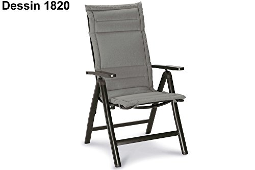 BEST Soft-Line Stuhlauflage Hochlehner, v. Dessins, Polyester/Baumwolle, 120 x 50 x 4 cm 1820 - grau von BEST