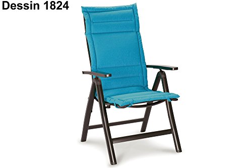 Best Soft-Line Stuhlauflage Hochlehner, v. Dessins, Polyester/Baumwolle, 120 x 50 x 4 cm 1824 - hellblau von BEST