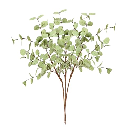 BestAlice 3 Stück Künstliche Eukalyptusblätter, Künstliche Eukalyptusblätter, Lange Stiele, 59,9 Cm Hoch, Künstliche Grüne Eukalyptuspflanzenzweige für Vasen, Blumensträuße,(Hellgrün) von BestAlice