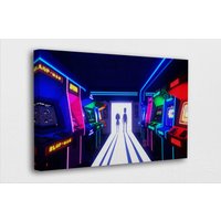 Spielzimmer Wand Kunst Leinwand - Arcade Bunte Lichter Spiel Poster/Gedruckte Bilder Dekoration Poster Oder Canvas Bereit Zum Aufhängen von BestCanvasEver