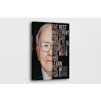 Warren Buffett Kunst Leinwand - Inspirational Zitate Leinwand/Gedrucktes Bild Wand Dekoration Poster Oder Canvas Bereit Zum Aufhängen Geschenk von BestCanvasEver