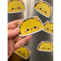 Taco Katzen Magnet - Magnete, Kühlschrank Locker Magnete von BestCatStudios