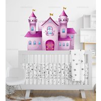 Prinzessin Schloss Wandtattoo Für Kinderzimmer Deko Rosa Für Schlafzimmer Wanddeko von BestColorDecals