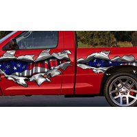 Us Flagge Farbiges Auto Vinyl Design, Zerrissenes Metall Aufkleber, Vinyl, Zzj_1 Us Flagge Farbiges Auto Vinyl Design, Zerrissenes Metall Aufkleber, Vinyl, Zzj_1 von BestColorDecals