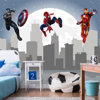 Superhero Tapete Schälen Und Aufkleben Jungenzimmer - Avenge Wand Kunst Dekor Kinderzimmer Spiderman Wandbild Kinder Spielzimmer Geschenk Für von BestDecals
