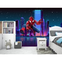 Superhero Wandbild Schälen Und Aufkleben Für Kinderzimmer, Spiderman Tapete Jungen Schlafzimmer, Spielzimmer Wände Kunst Dekor Kleinkind Teen von BestDecals