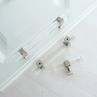 Silber Klar Kabinett Griffe Schublade Ziehen Möbelknäufe Quadratisch Acryl Knäufe Schubladengriffe Knobs Badezimmer Griff Hardware von BestHardwareStore