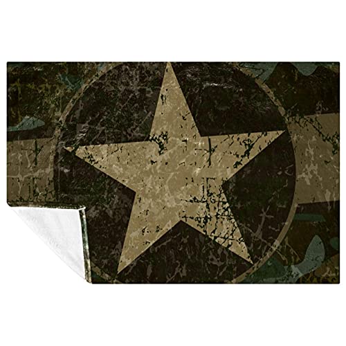 BestIdeas Decke im Militär-Stil, mit Flügeln, amerikanischer Flagge, bedruckt, weich, warm, gemütlich, Überwurf für Bett, Couch, Sofa, Picknick, Camping, Strand, 150 x 100 cm von BestIdeas