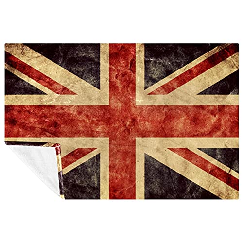 BestIdeas Decke mit britischer Flagge im Vintage-Stil, weich, warm, gemütlich, Überwurf für Bett, Couch, Sofa, Picknick, Camping, Strand, 150 x 200 cm von BestIdeas
