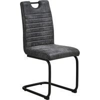 Freischwinger mit Griff in Anthrazit und Schwarz 51 cm Sitzhöhe (2er Set) von BestLivingHome