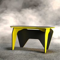 Design Schreibtisch in Gelb und Schwarz 150 cm breit von BestLivingHome