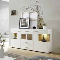 Design Sideboard in Weiß Holz Dekor LED Beleuchtung von BestLivingHome