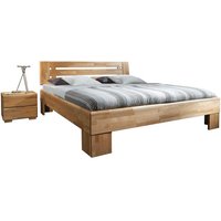 Doppelbett Set aus Wildeiche Massivholz honigfarben geölt (dreiteilig) von BestLivingHome