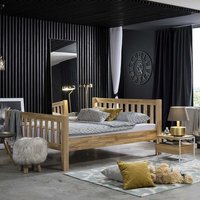 Einzelbett aus Kernbuche Massivholz mit Nachttisch (zweiteilig) von BestLivingHome
