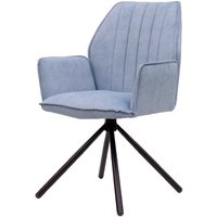Esstisch Stühle hellblau modern mit Armlehnen 49 cm Sitzhöhe (2er Set) von BestLivingHome