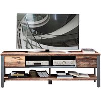 Fernseher Tisch in Altholz Optik und Anthrazit Loft Design von BestLivingHome