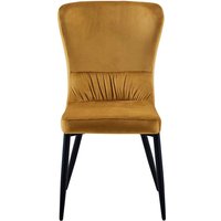 Gelbe Esstisch Stühle mit hoher Lehne 52 cm breit (4er Set) von BestLivingHome