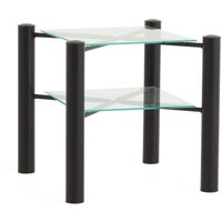 Metall Nachttisch aus Glasplatten 45 cm von BestLivingHome