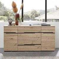 Sideboard mit Schubladen und Drehtüren Wildeichefarben von BestLivingHome