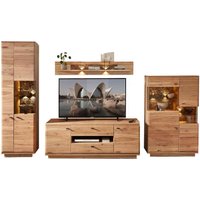 TV Wohnwand modern Holz teilmassiv 204 cm hoch (vierteilig) von BestLivingHome