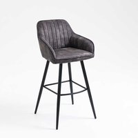 Tresen Stühle in Anthrazit und Schwarz 74 cm Sitzhöhe (2er Set) von BestLivingHome