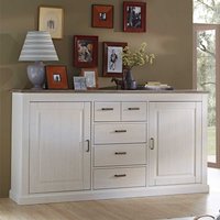 Wohnzimmer Sideboard in Weiß Taupe 200 cm breit von BestLivingHome