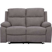 Zweier Sofa mit Relaxfunktion in Grau Stoff 144 cm breit von BestLivingHome