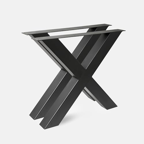 1 Paar BestLoft® Kufen X Design Tischkufen Industriedesign Tischgestell Stahl Tischuntergestell Tischkufe Kufengestell (Schwarz, Höhe:72cm x Breite:85cm) von BestLoft.de